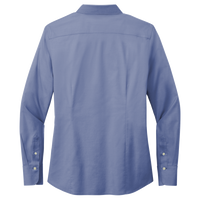 Brooks Brothers Women's Wrinkle Free Stretch Pinpoint Shirt, Cobalt Blue, Back view