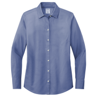 Brooks Brothers Women's Wrinkle Free Stretch Pinpoint Shirt, Cobalt Blue, Front view