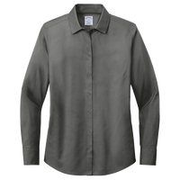 Brooks Brothers Women's Wrinkle Free Stretch Pinpoint Shirt, Deep Black, Front view