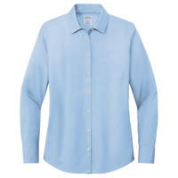 Brooks Brothers Women's Wrinkle Free Stretch Pinpoint Shirt, Newport Blue, Front view