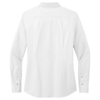 Brooks Brothers Women's Wrinkle Free Stretch Pinpoint Shirt, White, Back view