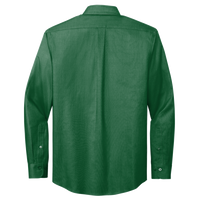 Brooks Brothers Wrinkle Free Stretch Nailhead Shirt, Club Green / Club Green, Back view