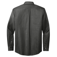 Brooks Brothers Wrinkle Free Stretch Nailhead Shirt, Deep Black / Deep Black, Back view