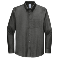 Brooks Brothers Wrinkle Free Stretch Nailhead Shirt, Deep Black / Deep Black, Front view