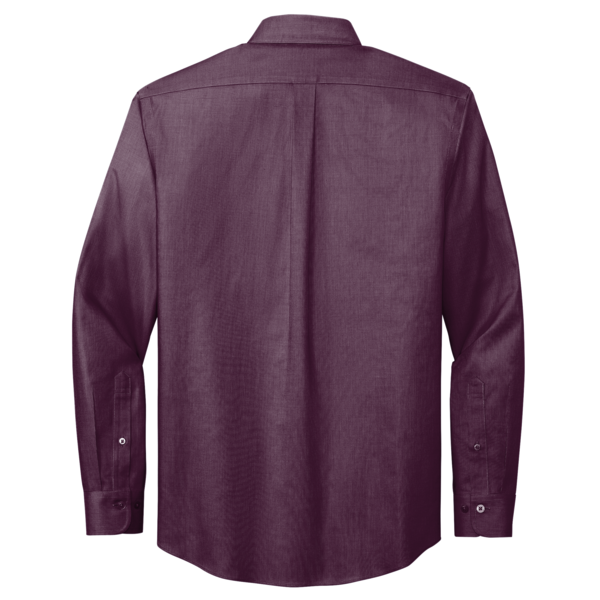 Brooks Brothers Wrinkle Free Stretch Nailhead Shirt, Navy Blazer / Vintage Port, Back view