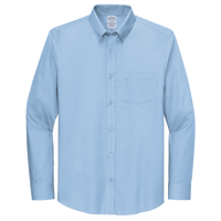 Brooks Brothers Wrinkle Free Stretch Nailhead Shirt, Newport Blue / Newport Blue, Front view
