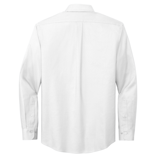 Brooks Brothers Wrinkle Free Stretch Nailhead Shirt, White / White, Back view