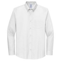 Brooks Brothers Wrinkle Free Stretch Nailhead Shirt, White / White, Front view