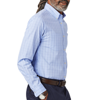 Brooks Brothers Wrinkle Free Stretch Patterned Shirt, Newport Blue, Right Sleeve view