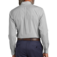 Brooks Brothers Wrinkle Free Stretch Patterned Shirt, Shadow Grey, Back view