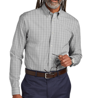 Brooks Brothers Wrinkle Free Stretch Patterned Shirt, Shadow Grey, Front view