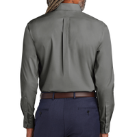 Brooks Brothers Wrinkle Free Stretch Pinpoint Shirt, Deep Black, Back view
