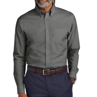 Brooks Brothers Wrinkle Free Stretch Pinpoint Shirt, Deep Black, Front view