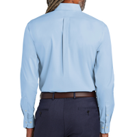 Brooks Brothers Wrinkle Free Stretch Pinpoint Shirt, Newport Blue, Back view