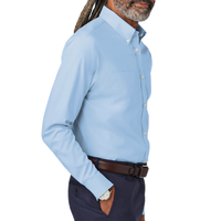 Brooks Brothers Wrinkle Free Stretch Pinpoint Shirt, Newport Blue, Right Sleeve view