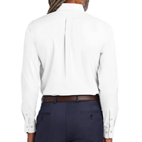 Brooks Brothers Wrinkle Free Stretch Pinpoint Shirt, White, Back view