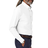 Brooks Brothers Wrinkle Free Stretch Pinpoint Shirt, White, Right Sleeve view