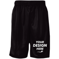C2 Sport Men's Mesh 9" Shorts, Black, Front view, Mockup