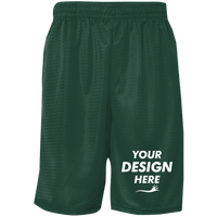 C2 Sport Men's Mesh 9" Shorts, Forest, Front view, Mockup