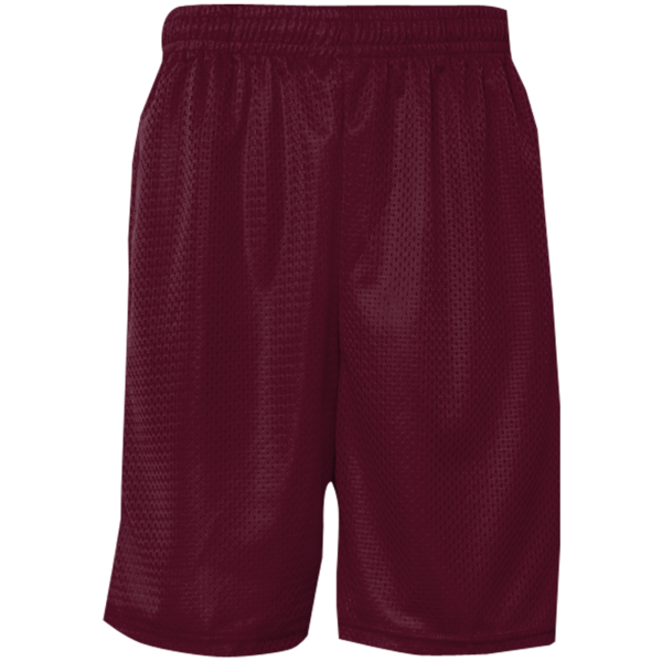 C2 Sport Men's Mesh 9" Shorts, Maroon, Front view