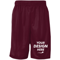C2 Sport Men's Mesh 9" Shorts, Maroon, Front view, Mockup