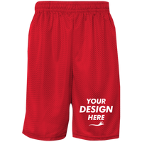 C2 Sport Men's Mesh 9" Shorts, Red, Front view, Mockup