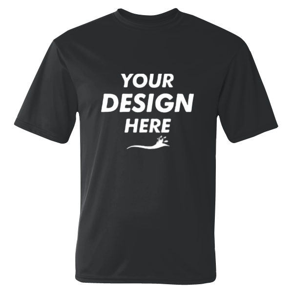C2 Sport Performance T-Shirt, Black, Front view, Mockup