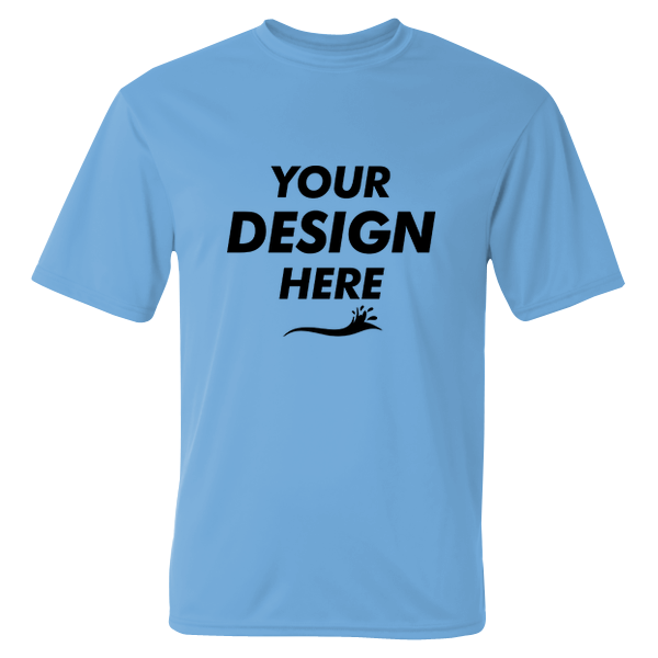 C2 Sport Performance T-Shirt, Columbia Blue, Front view, Mockup