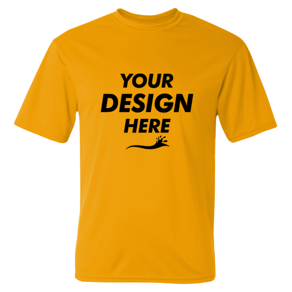 C2 Sport Performance T-Shirt, Gold, Front view, Mockup