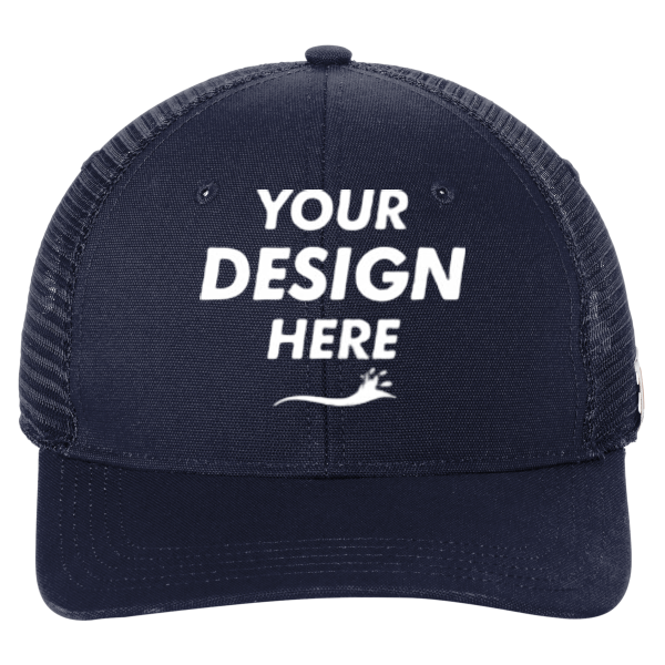 Carhartt Canvas Mesh Back Cap, Navy, Front view, Mockup