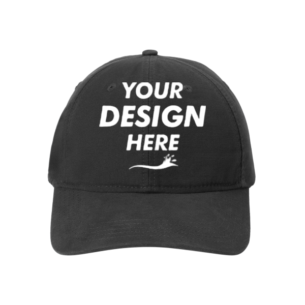 Carhartt Cotton Canvas Cap, Black, Front view, Mockup