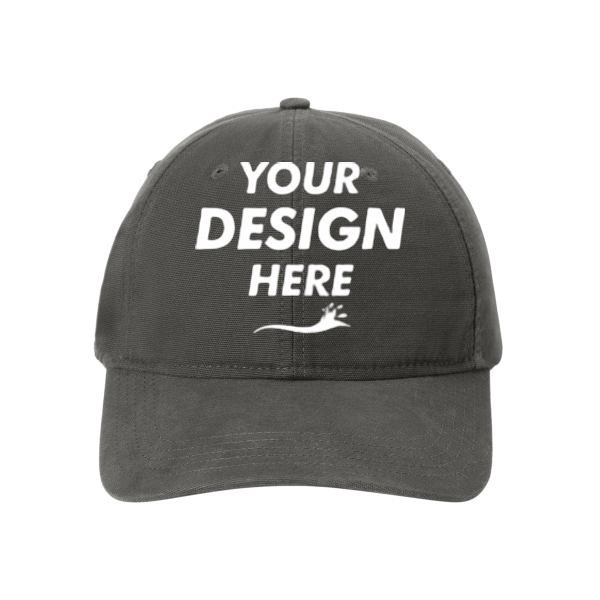 Carhartt Cotton Canvas Cap, Gravel, Front view, Mockup