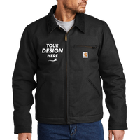 Carhartt Duck Detroit Jacket, Black, Front view, Mockup