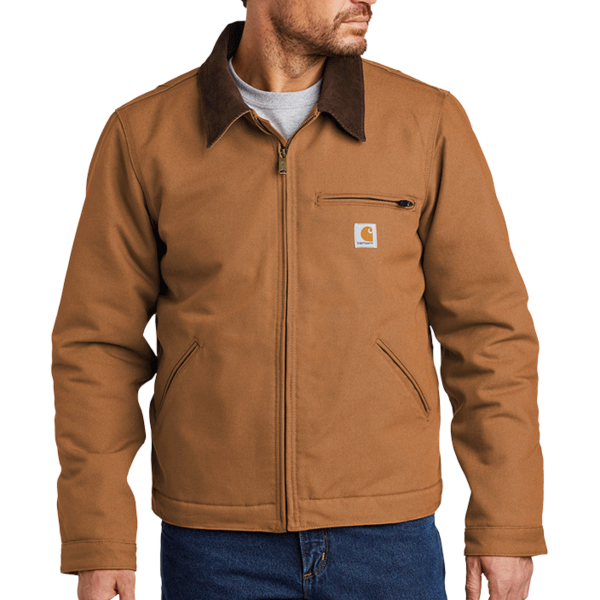 Carhartt Duck Detroit Jacket, Carhartt Brown, Front view