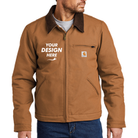 Carhartt Duck Detroit Jacket, Carhartt Brown, Front view, Mockup