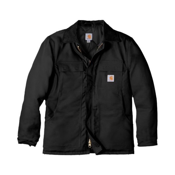 Carhartt Duck Traditional Coat, Black, Front view