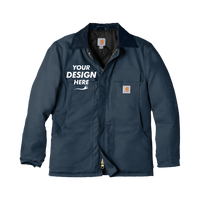 Carhartt Duck Traditional Coat, Dark Navy, Front view, Mockup
