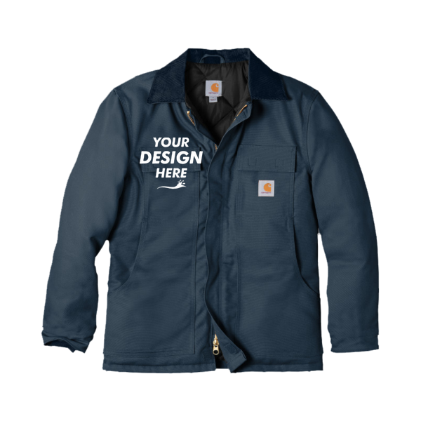 Carhartt Duck Traditional Coat, Dark Navy, Front view, Mockup