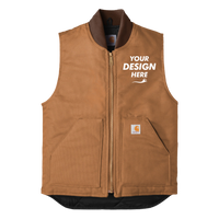 Carhartt Duck Vest, Carhartt Brown, Front view, Mockup