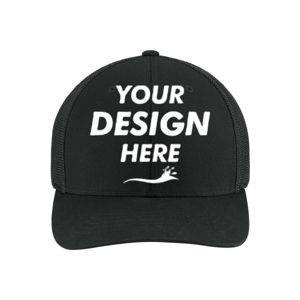 Carhartt Flexfit 110 ® Mesh Back Cap, Black / Black, Front view, Mockup