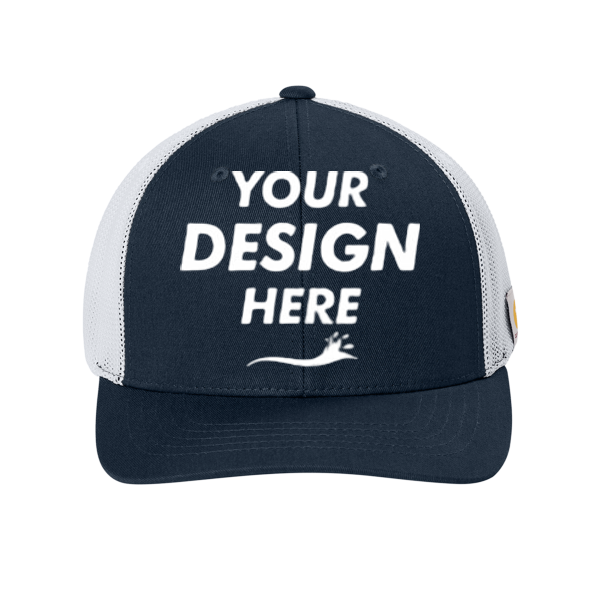 Carhartt Flexfit 110 ® Mesh Back Cap, Navy / White, Front view, Mockup