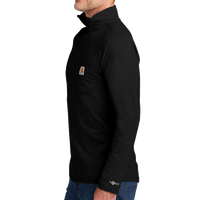 Carhartt Force ® 1/4 Zip Long Sleeve T Shirt, Black, Left Sleeve view