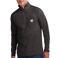 Carhartt Force ® 1/4 Zip Long Sleeve T Shirt, Carbon Heather, Front view