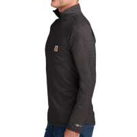 Carhartt Force ® 1/4 Zip Long Sleeve T Shirt, Carbon Heather, Left Sleeve view