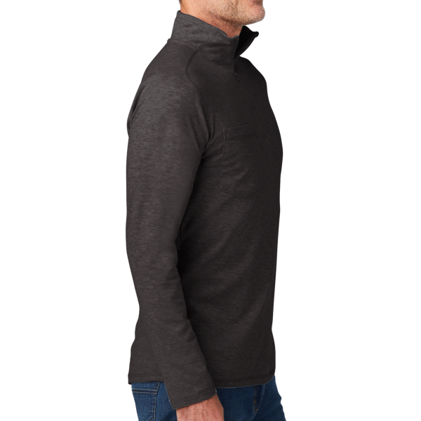 Carhartt Force ® 1/4 Zip Long Sleeve T Shirt, Carbon Heather, Right Sleeve view