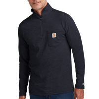 Carhartt Force ® 1/4 Zip Long Sleeve T Shirt, Navy, Front view