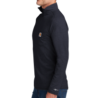 Carhartt Force ® 1/4 Zip Long Sleeve T Shirt, Navy, Left Sleeve view