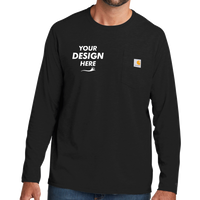 Carhartt Force ® Long Sleeve Pocket T Shirt, Black, Front view, Mockup