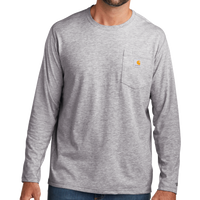 Carhartt Force ® Long Sleeve Pocket T Shirt, Heather Grey, Front view