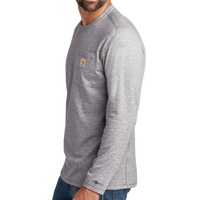 Carhartt Force ® Long Sleeve Pocket T Shirt, Heather Grey, Left Sleeve view